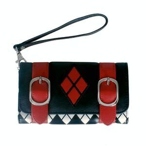 Harley Quinn Diamond Patterned Mallet Clutch Wristlet Wallet